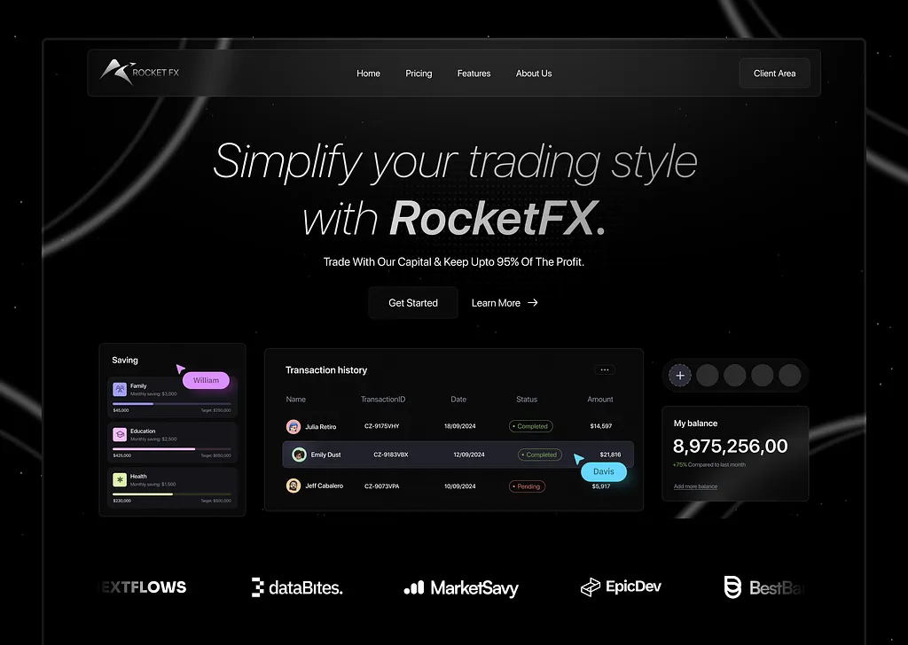 Prop firm trader dashboard built by Z1techs, example 11